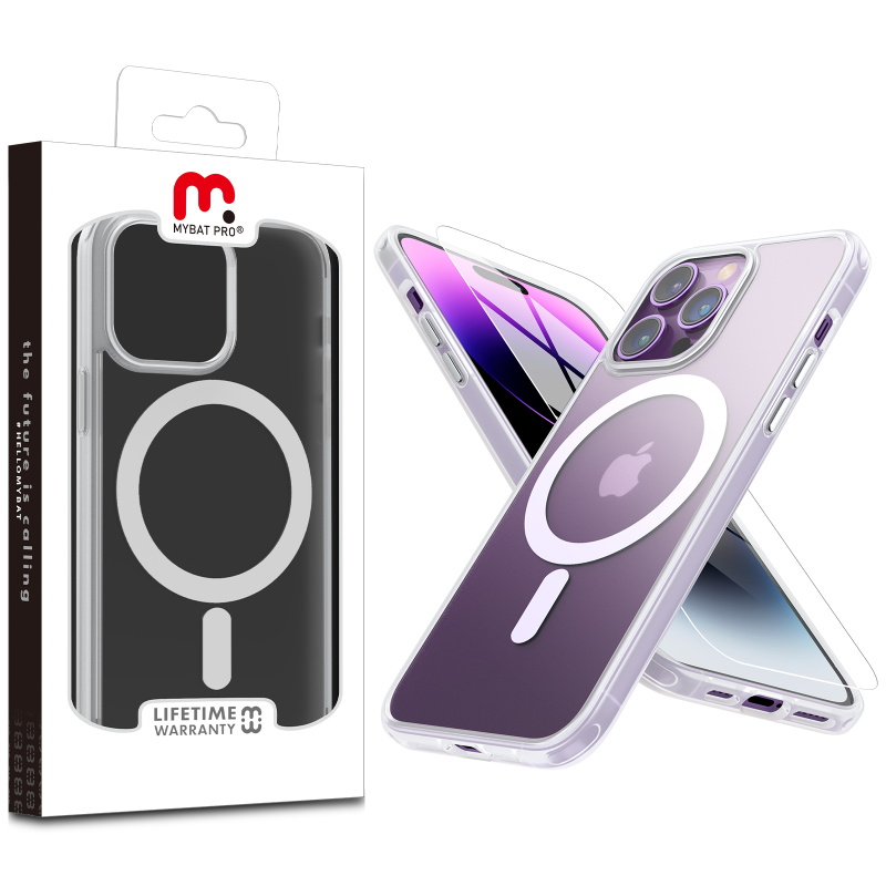 Picture of MyBat Pro Contour Series Magnetic Case with Tempered Glass Compatible with MagSafe for Apple iPhone 14 Pro (6.1) - White