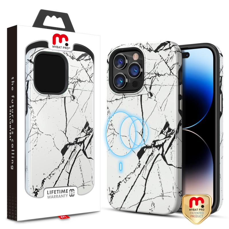 Picture of MyBat Pro Fuse Series MagSafe Case for Apple iPhone 14 Pro (6.1) - Cracked Marble