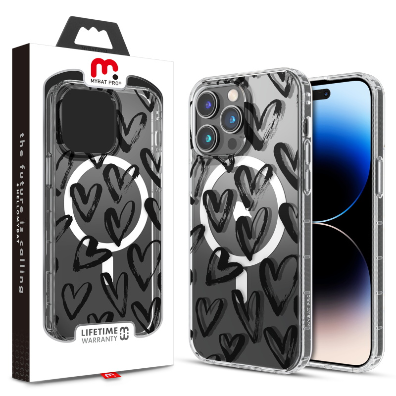 Picture of MyBat Pro Mood Series MagSafe Case for Apple iPhone 14 Pro (6.1) - Black Hearts