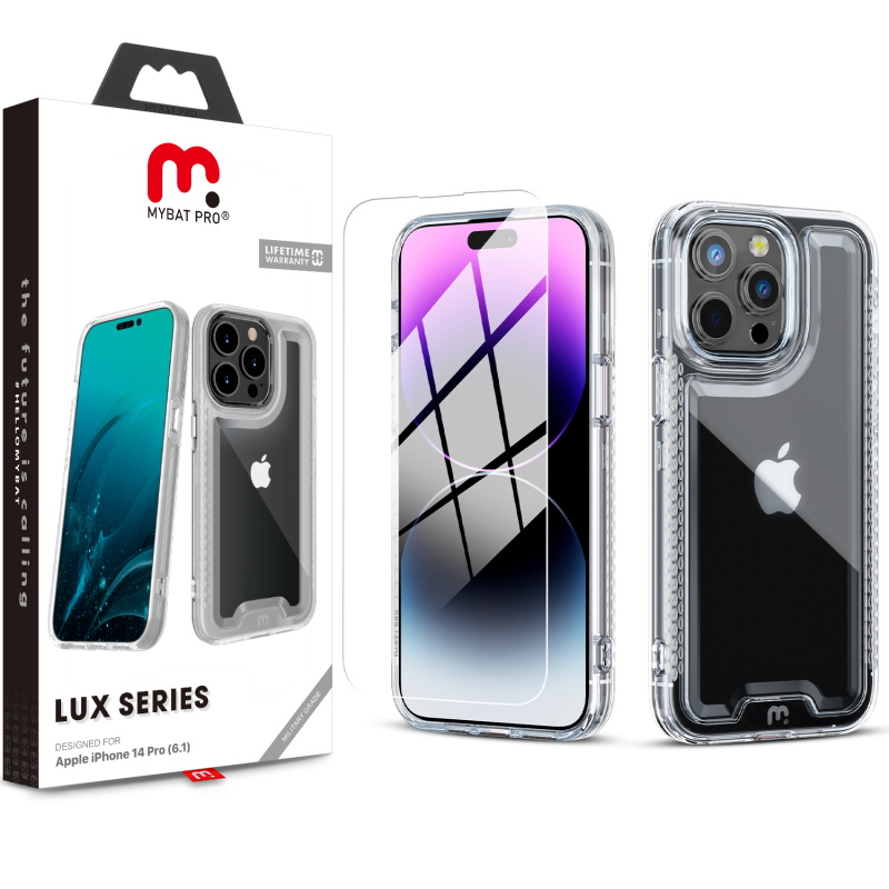 Picture of MyBat Pro Lux Series Case with Tempered Glass for Apple iPhone 14 Pro (6.1) - Clear