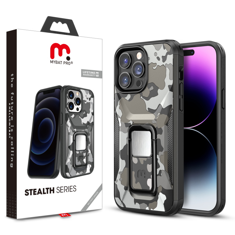 Picture of MyBat Pro Stealth Series (with Stand) for Apple iPhone 14 Pro (6.1) - Black Camo / Black
