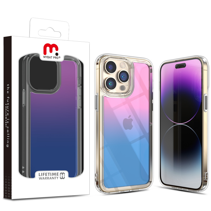 Picture of MyBat Pro Radiant Series ombre gradient Gummy Case for Apple iPhone 14 Pro Max (6.7) - Rose to Dark Blue Gradient