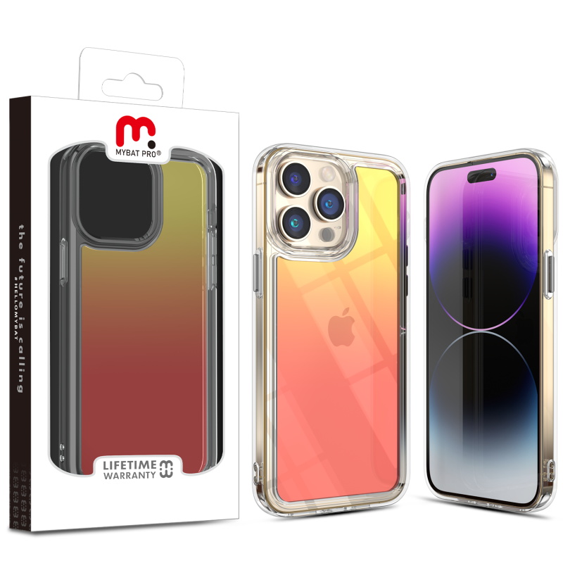 Picture of MyBat Pro Radiant Series ombre gradient Gummy Case for Apple iPhone 14 Pro Max (6.7) - Yellow to Pink Gradient