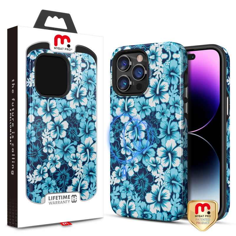 Picture of MyBat Pro Fuse Series MagSafe Case for Apple iPhone 14 Pro Max (6.7) - Blue Hibiscus