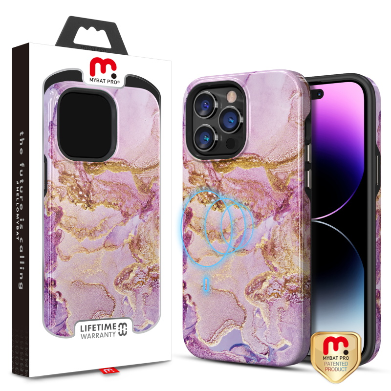 Picture of MyBat Pro Fuse Series MagSafe Case for Apple iPhone 14 Pro Max (6.7) - Purple Marble