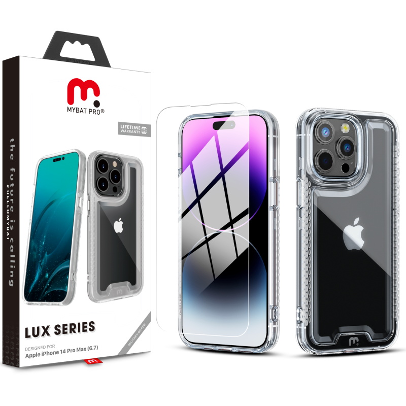 Picture of MyBat Pro Lux Series Case with Tempered Glass for Apple iPhone 14 Pro Max (6.7) - Clear