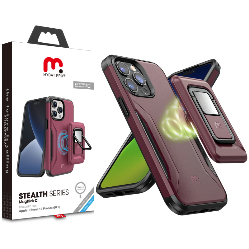 Picture of MyBat Pro Antimicrobial Stealth Series MagKick for Apple iPhone 14 Pro Max (6.7) - Plum / Black