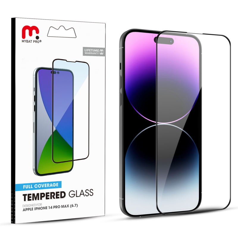 Picture of MyBat Pro Full Coverage Tempered Glass Screen Protector for Apple iPhone 14 Pro Max (6.7) - Black