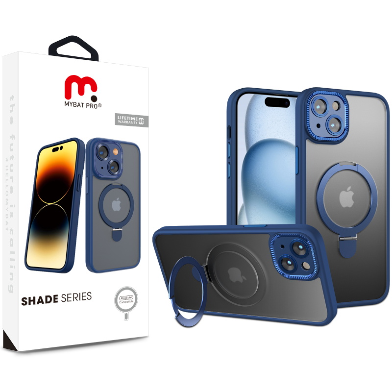 Picture of MyBat Pro Shade Series Case w/ MagSafe Ring Stand for Apple iPhone 15 (6.1) - Blue
