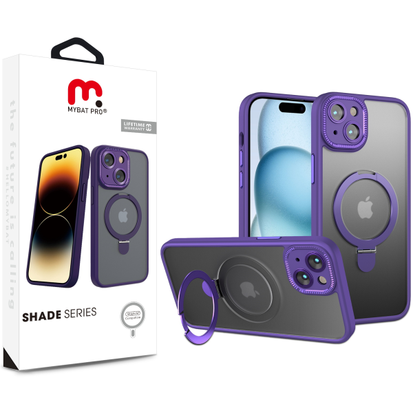 Picture of MyBat Pro Shade Series Case w/ MagSafe Ring Stand for Apple iPhone 15 (6.1) - Purple
