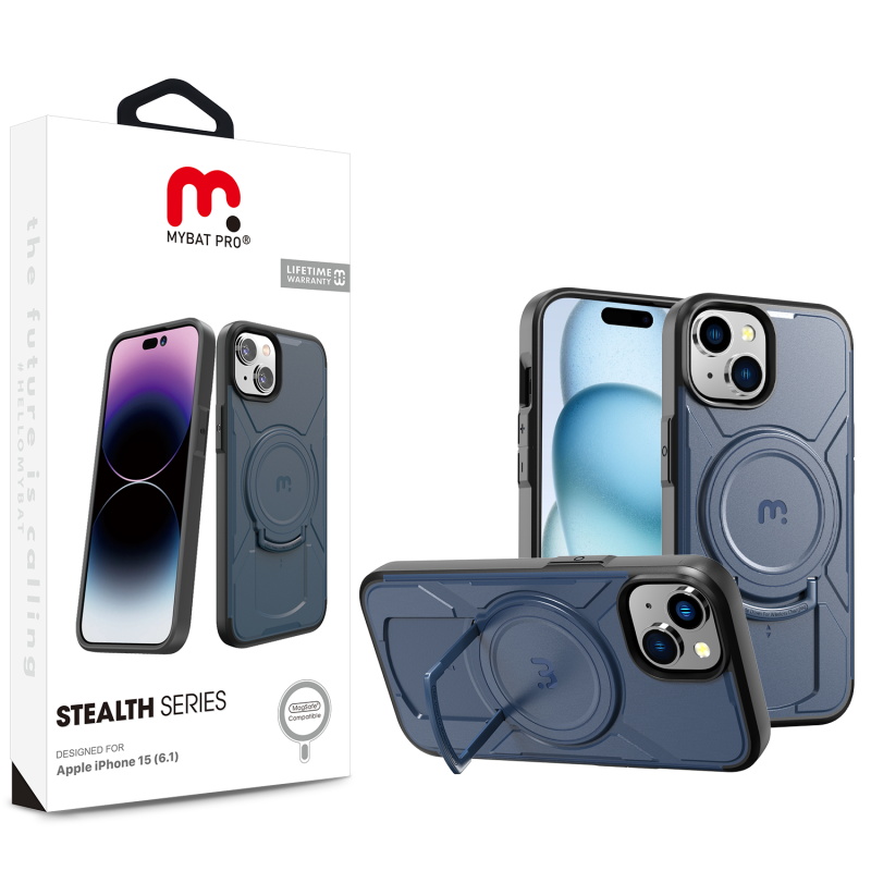 Picture of MyBat Pro Stealth Series Case for Apple iPhone 15 (6.1) - Blue / Black