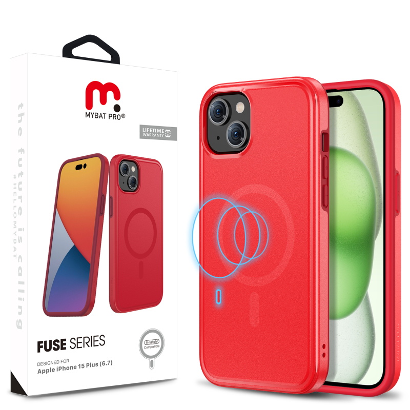 Picture of MyBat Pro Fuse Series w/ MagSafe Case for Apple iPhone 15 Plus (6.7) - Red