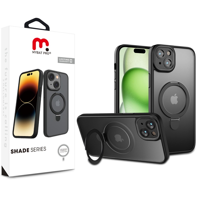 Picture of MyBat Pro Shade Series Case w/ MagSafe Ring Stand for Apple iPhone 15 Plus (6.7) - Black