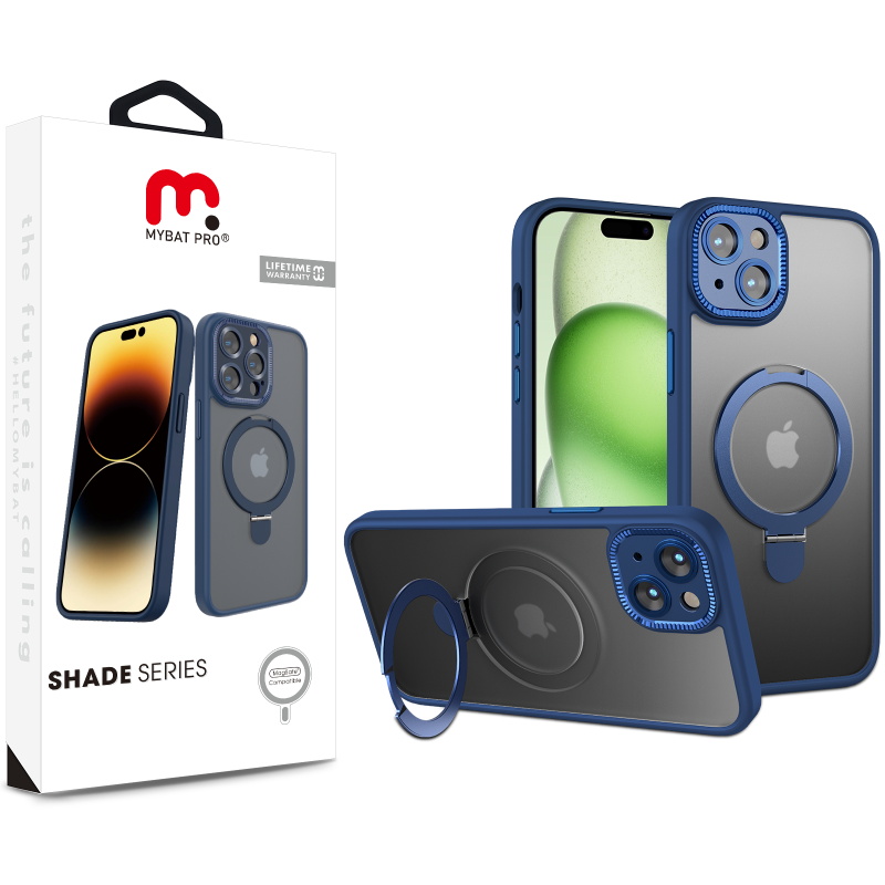 Picture of MyBat Pro Shade Series Case w/ MagSafe Ring Stand for Apple iPhone 15 Plus (6.7) - Blue