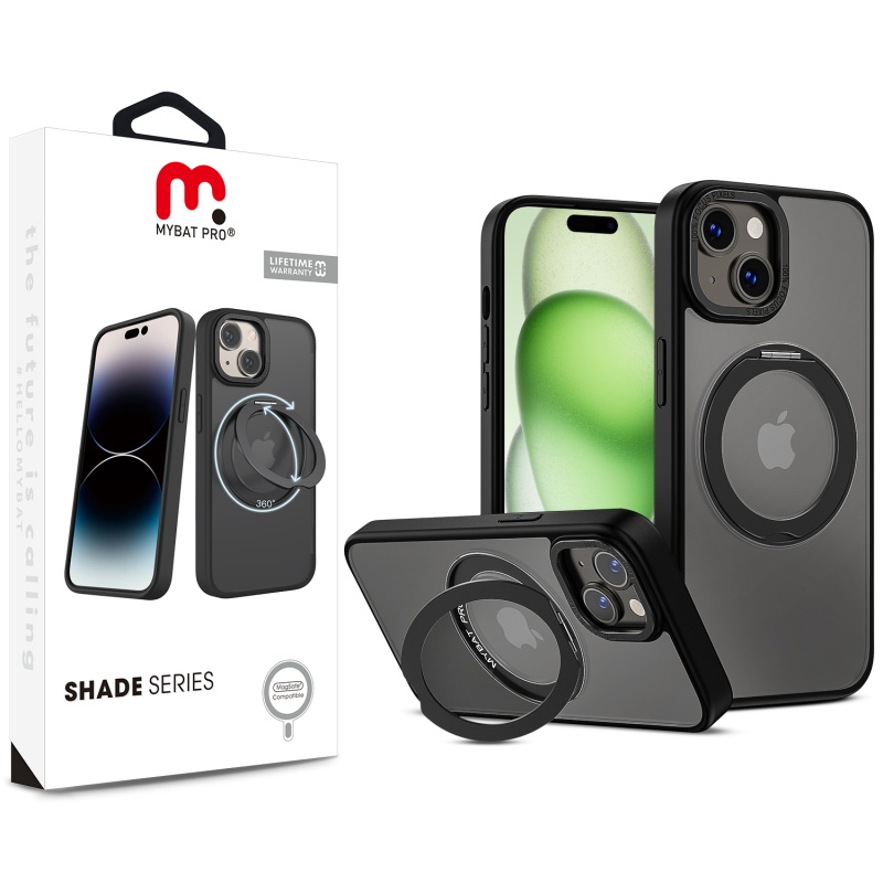 Picture of MyBat Pro Shade Series Case w/ MagSafe 360° Ring Stand for Apple iPhone 15 Plus (6.7) - Black