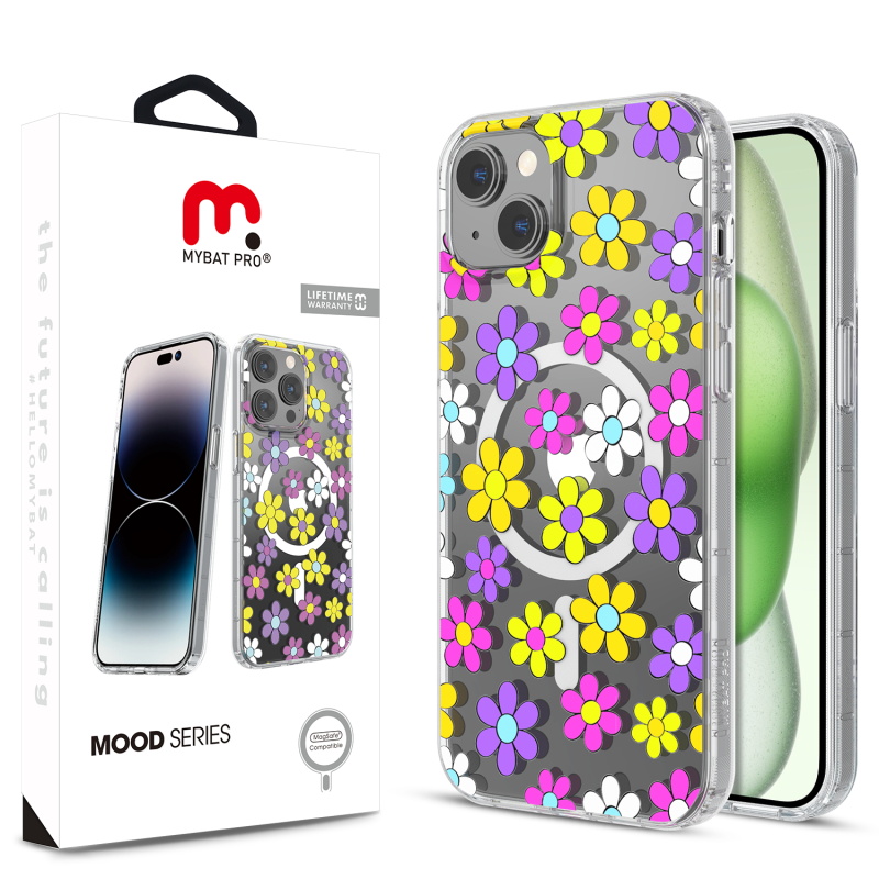 Picture of MyBat Pro Mood Series MagSafe Case for Apple iPhone 15 Plus (6.7) / 14 Plus (6.7) - Multi Color Daisy