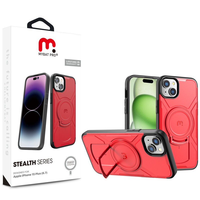 Picture of MyBat Pro Stealth Series Case for Apple iPhone 15 Plus (6.7) - Red / Black