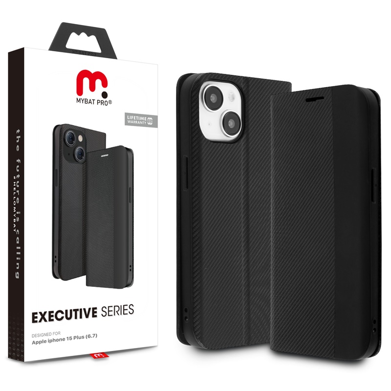 Picture of MyBat Pro Executive Series Wallet Case for Apple iPhone 15 Plus (6.7) - Black