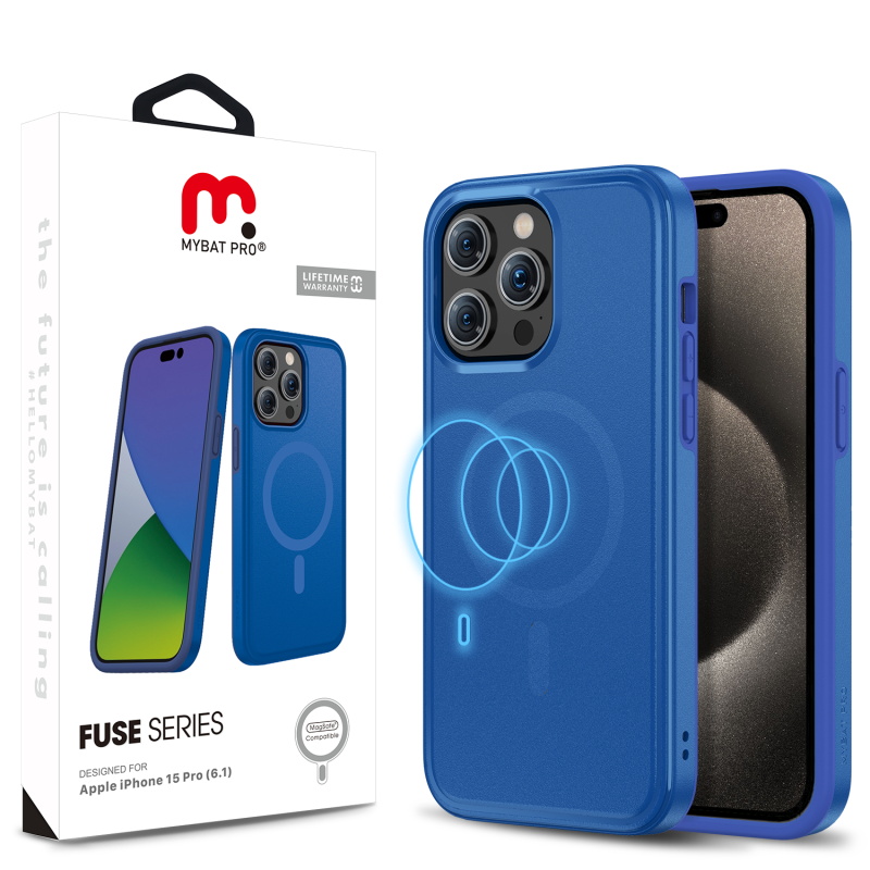 Picture of MyBat Pro Fuse Series w/ MagSafe Case for Apple iPhone 15 Pro (6.1) - Blue