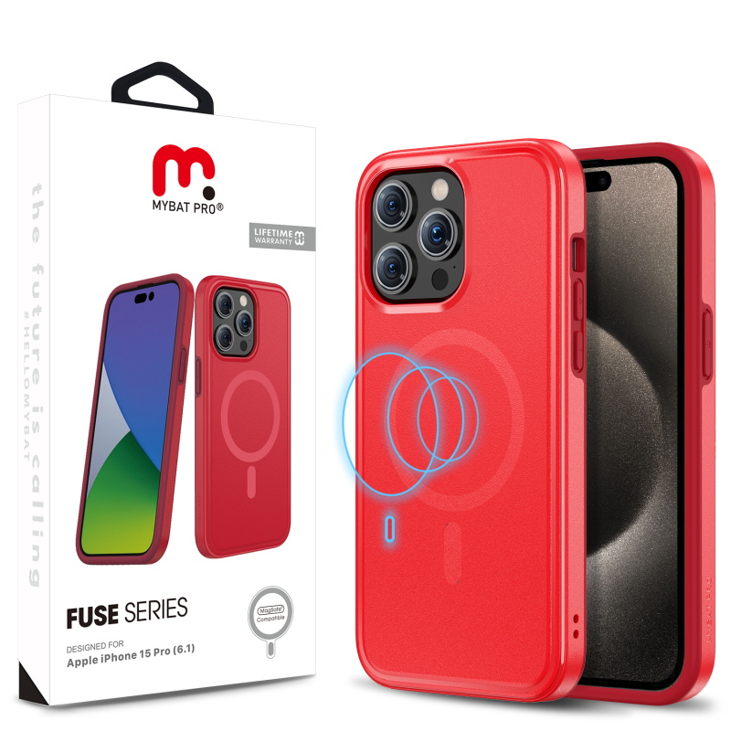 Picture of MyBat Pro Fuse Series w/ MagSafe Case for Apple iPhone 15 Pro (6.1) - Red
