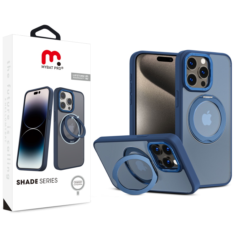 Picture of MyBat Pro Shade Series Case w/ MagSafe 360° Ring Stand for Apple iPhone 15 Pro Max (6.7) - Blue
