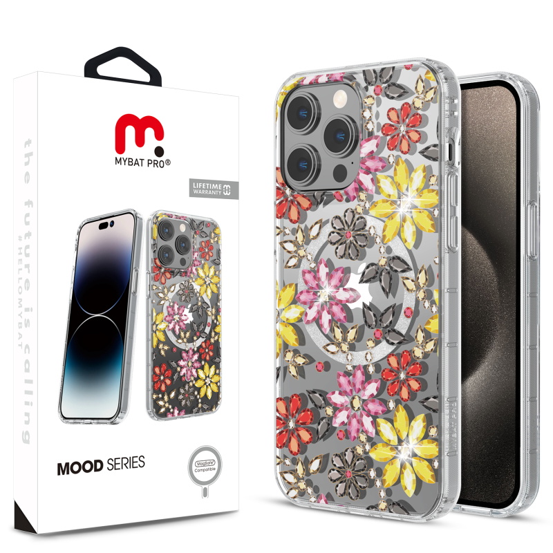 Picture of MyBat Pro Mood Series MagSafe Case (with Diamonds) for Apple iPhone 15 Pro Max (6.7) - Bedazzle