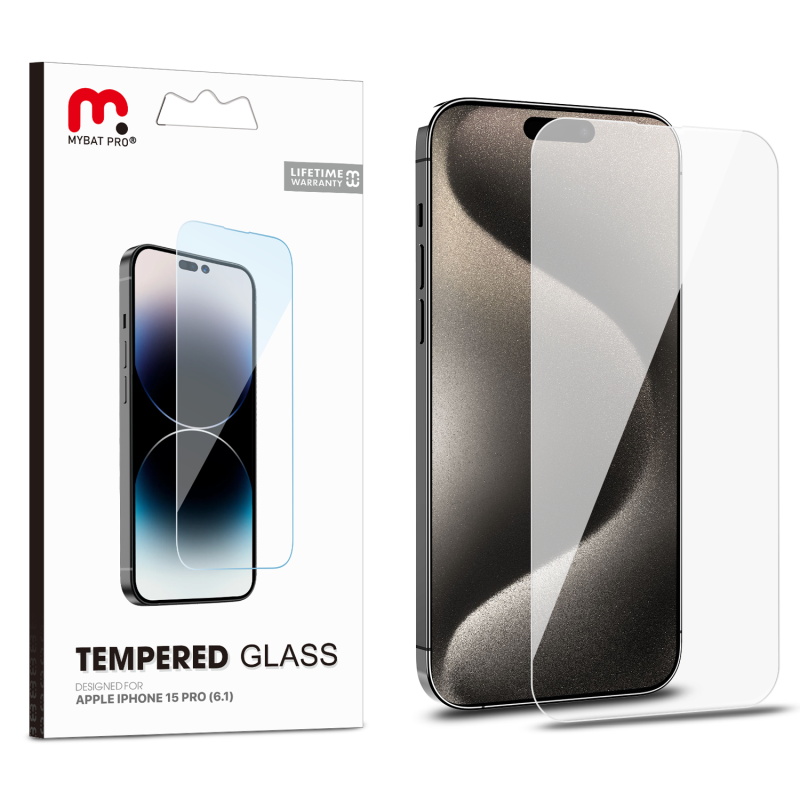 Picture of MyBat Pro Tempered Glass Screen Protector (2.5D) for Apple iPhone 15 Pro (6.1) - Clear