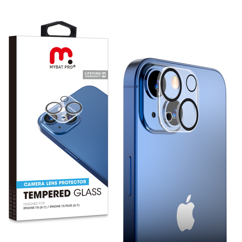 Picture of MyBat Pro Tempered Glass Lens Protector (2.5D) for Apple iPhone 15 (6.1) / 15 Plus (6.7) - Clear