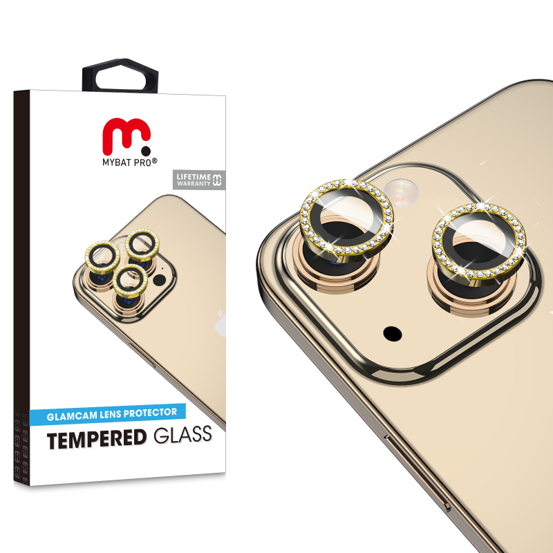 Picture of MyBat Pro Tempered Glass GlamCam Lens Protector for Apple iPhone 15 (6.1) / 15 Plus (6.7) - Gold