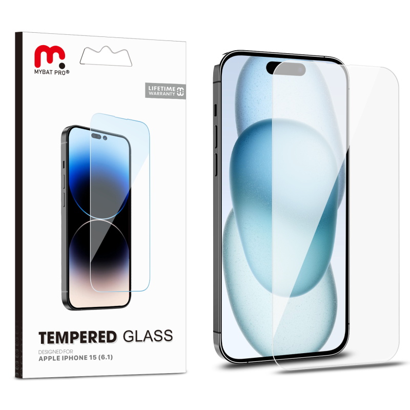 Picture of MyBat Pro Tempered Glass Screen Protector (2.5D) for Apple iPhone 15 (6.1) - Clear