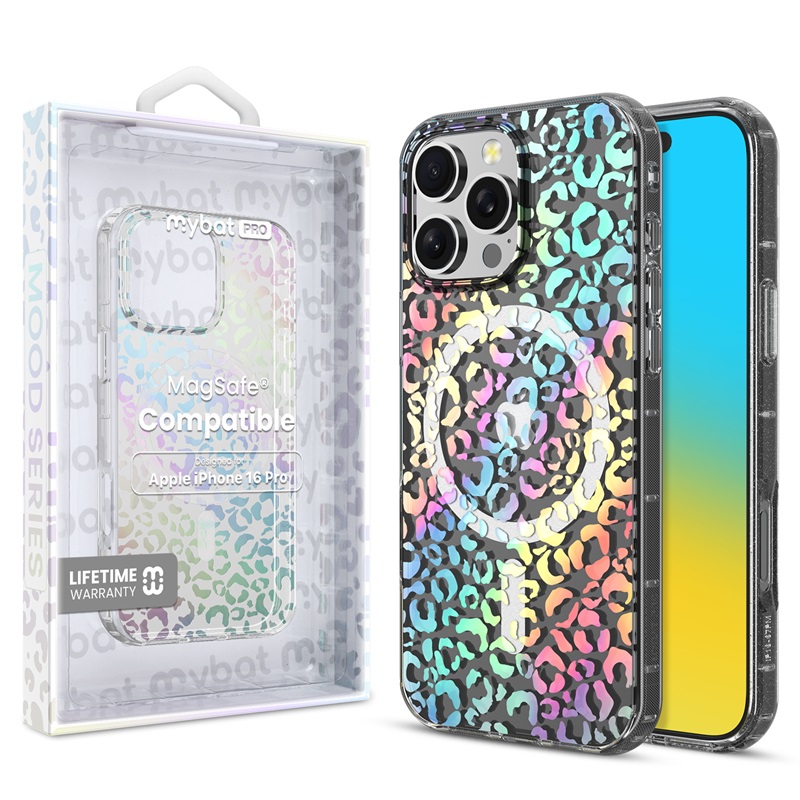 Picture of MyBat Pro Mood Series MagSafe Case for Apple iPhone 16 Pro - Holographic Leopard