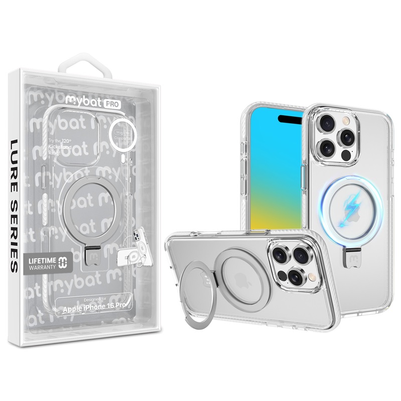 Picture of MyBat Pro Lure Series Case w/ MagSafe Kickstand Ring for Apple iPhone 16 Pro - White