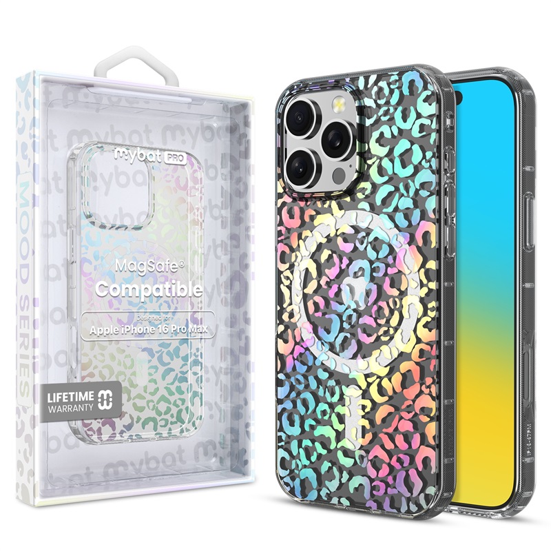 Picture of MyBat Pro Mood Series MagSafe Case for Apple iPhone 16 Pro Max - Holographic Leopard