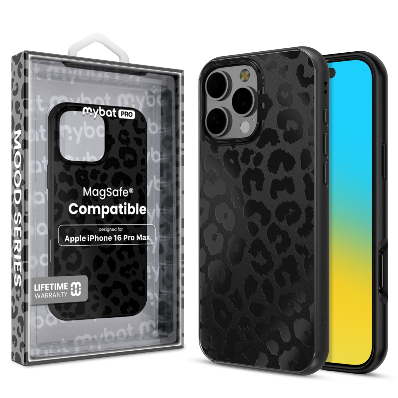 Picture of MyBat Pro Mood Series MagSafe Case for Apple iPhone 16 Pro Max - Black Leopard