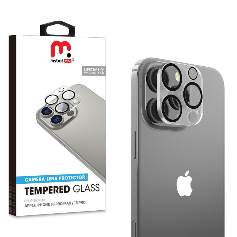 Picture of MyBat Pro Tempered Glass Lens Protector (2.5D) for Apple iPhone 16 Pro Max / 16 Pro - Clear
