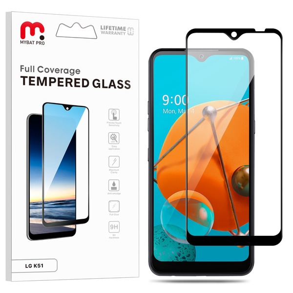Picture of MyBat Pro Full Coverage Tempered Glass Screen Protector for LG K51 / Reflect - Clear
