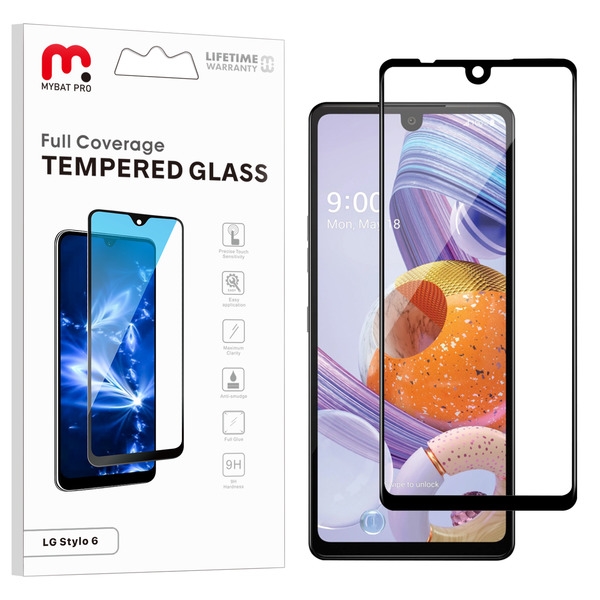Picture of MyBat Pro Full Coverage Tempered Glass Screen Protector for LG Stylo 6 - Clear