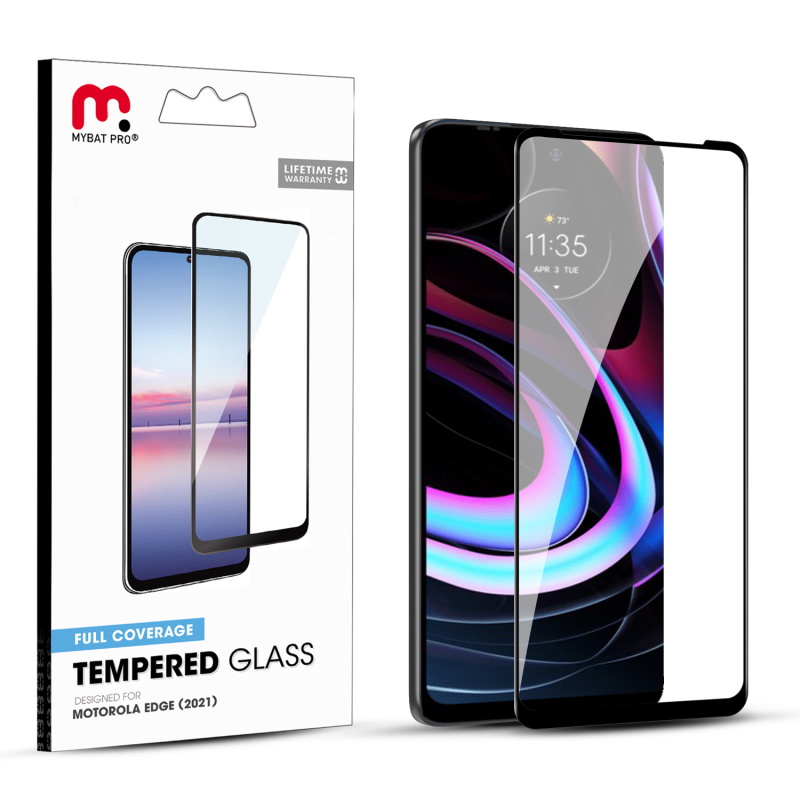 Picture of MyBat Pro Full Coverage Tempered Glass Screen Protector for Motorola Edge (2021) / Edge 5G UW - Clear