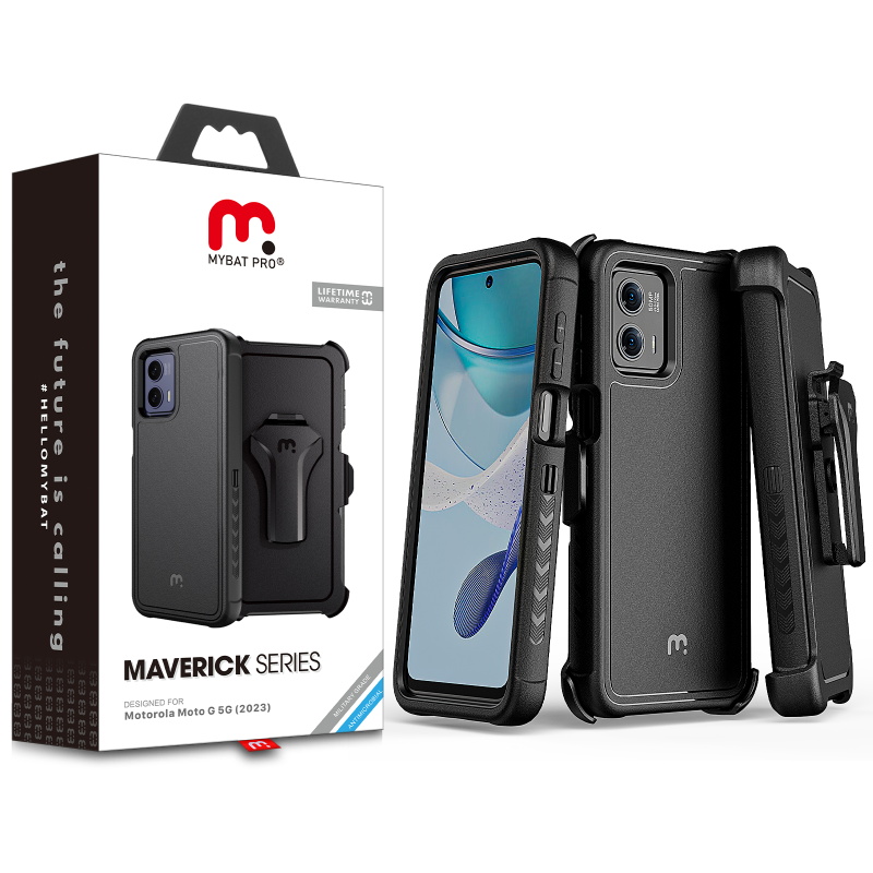 Picture of MyBat Pro Maverick Series Case w/ Holster for Motorola Moto G 5G (2023) - Black
