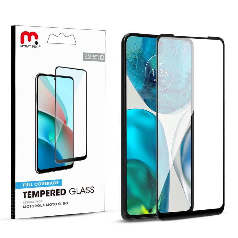 Picture of MyBat Pro Full Coverage Tempered Glass Screen Protector for Motorola Moto G 5G (2022) - Clear