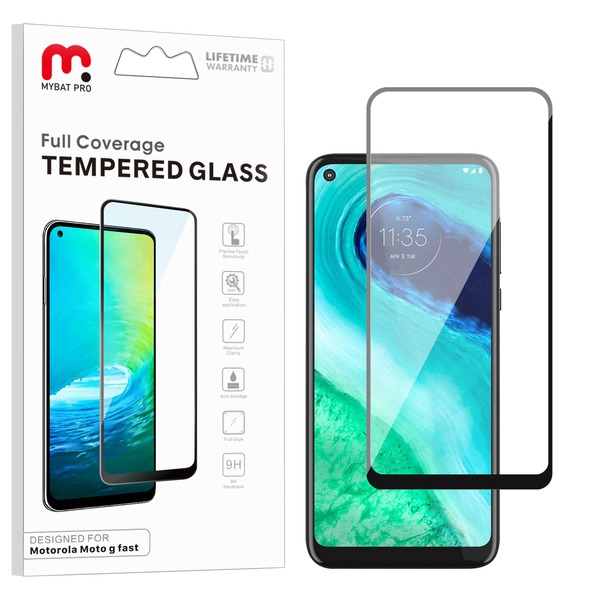 Picture of MyBat Pro Full Coverage Tempered Glass Screen Protector for Motorola Moto G Fast - Clear