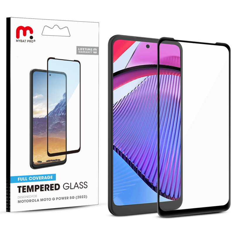 Picture of MyBat Pro Full Coverage Tempered Glass Screen Protector for Motorola Moto G Power 5G (2023) - Black