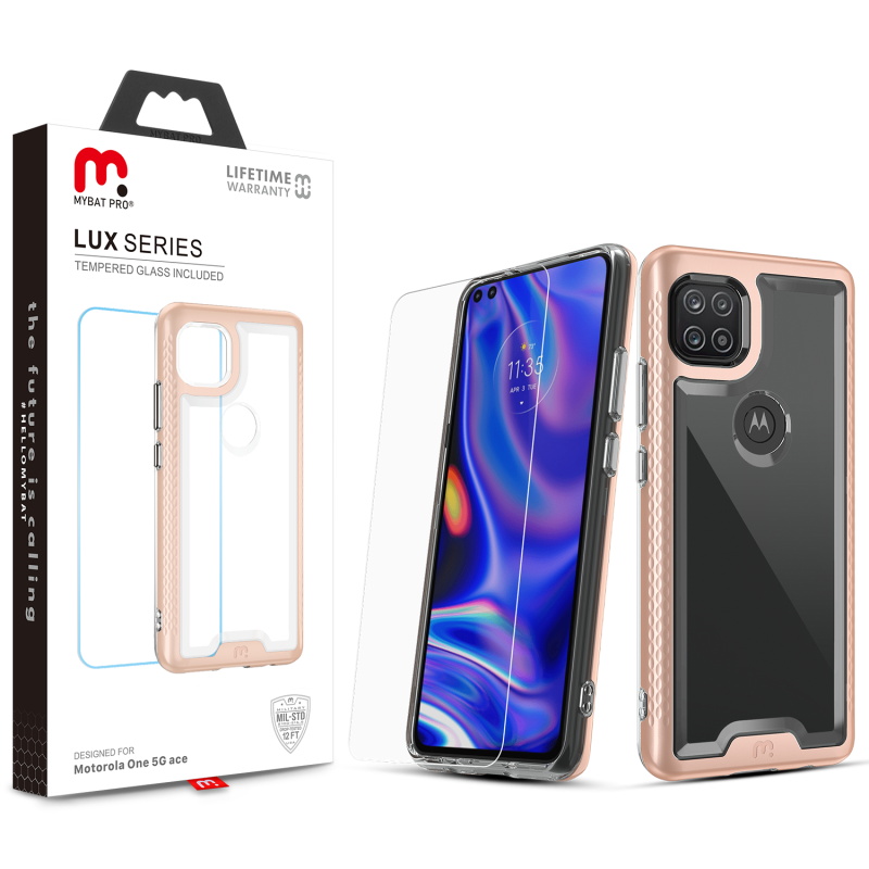 Picture of MyBat Pro Lux Series Case for Motorola One 5G Ace - Rose Gold