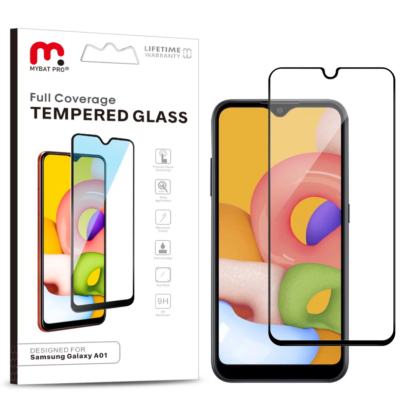 Picture of MyBat Pro Full Coverage Tempered Glass Screen Protector for Samsung Galaxy A01 - Clear