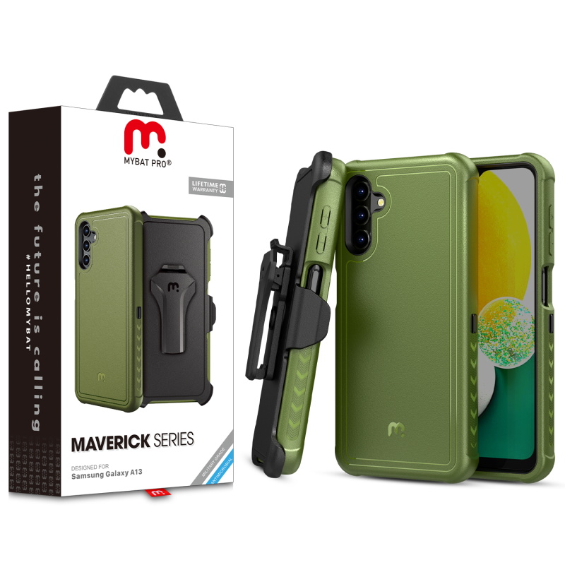 Picture of MyBat Pro Maverick Series Case w/ Holster for Samsung Galaxy A13 5G - Army Green