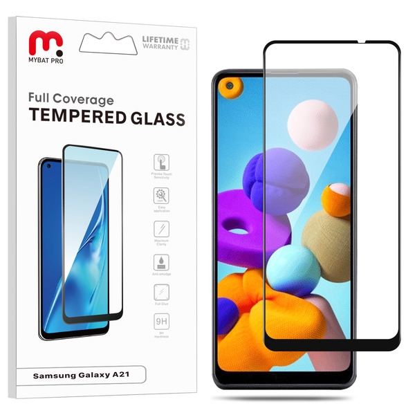Picture of MyBat Pro Full Coverage Tempered Glass Screen Protector for Samsung Galaxy A21 - Clear