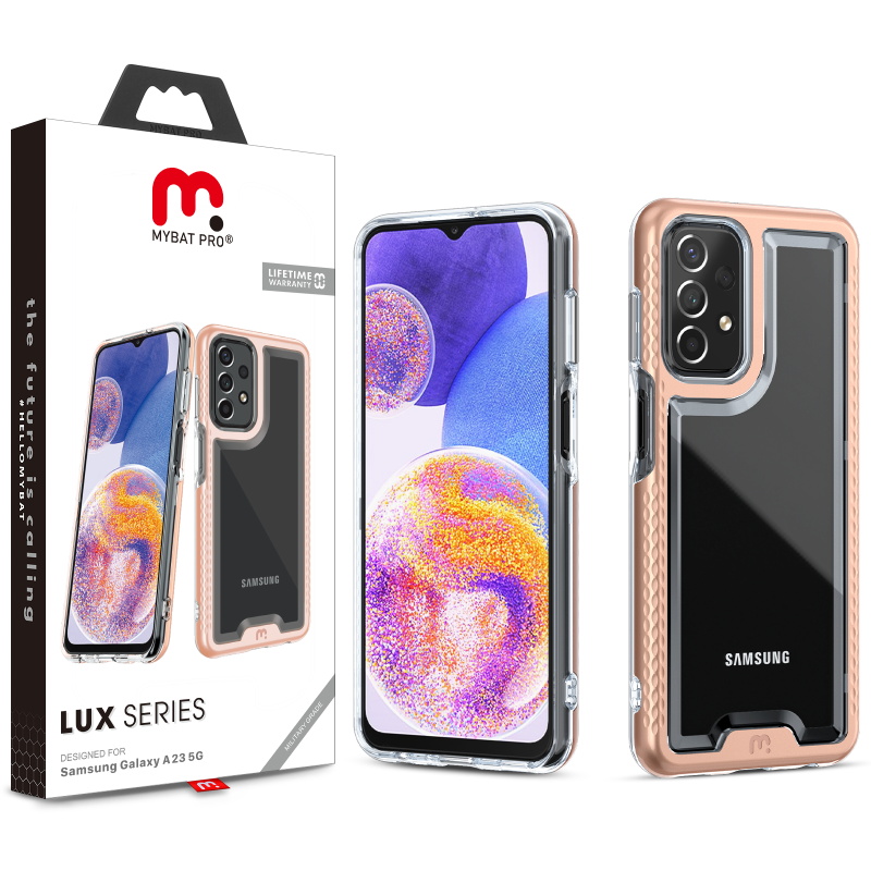 Picture of MyBat Pro Lux Series Case with Tempered Glass for Samsung Galaxy A23 5G - Rose Gold