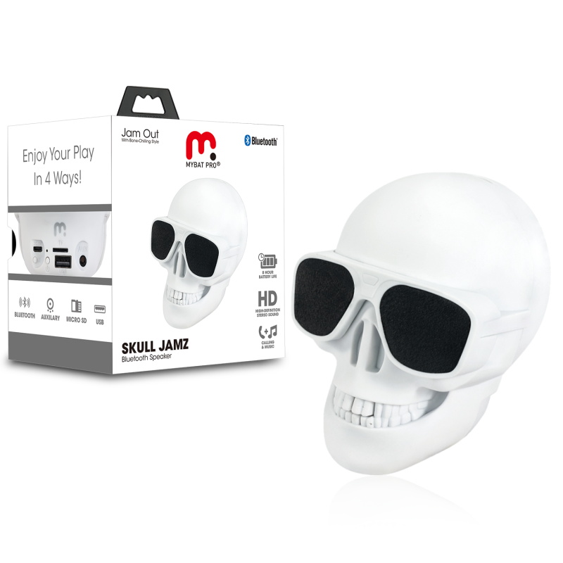 Picture of MyBat Pro Skull Jamz Bluetooth Speaker - White
