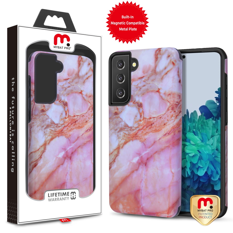Picture of MyBat Pro Fuse Series Case for Samsung Galaxy S21 Plus - Pink Marble