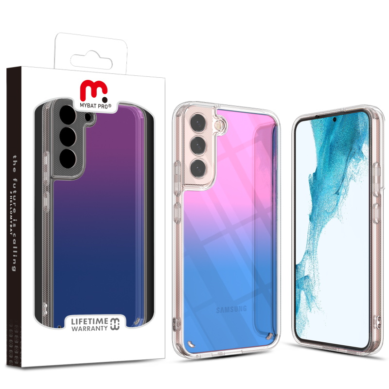 Picture of MyBat Pro Radiant Series ombre gradient Gummy Case for Samsung Galaxy S22 - Rose to Dark Blue Gradient